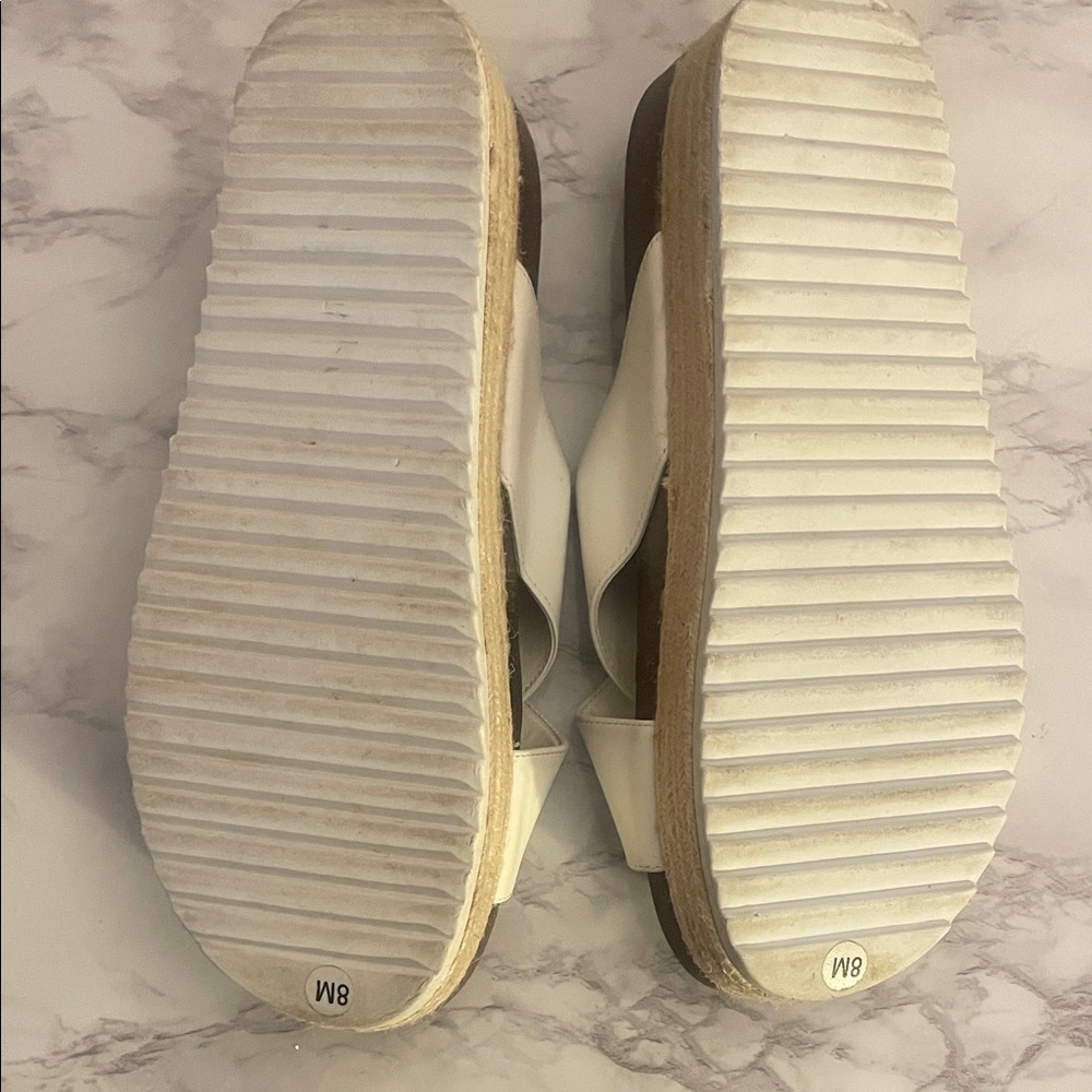 Gianni Bini White Crisscross Platform Slide Sandals - Picture 4 of 4